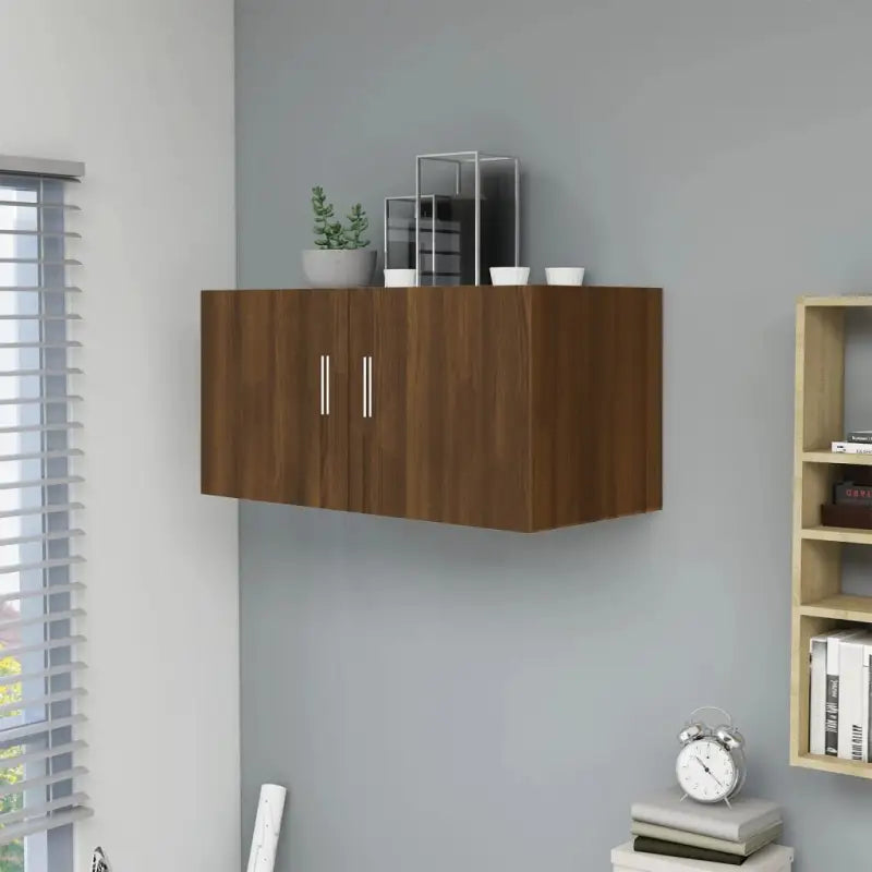 Wandplank van bewerkt hout met trendy en praktische uitstraling - bruin eikenkleur / 1 - Wandplanken