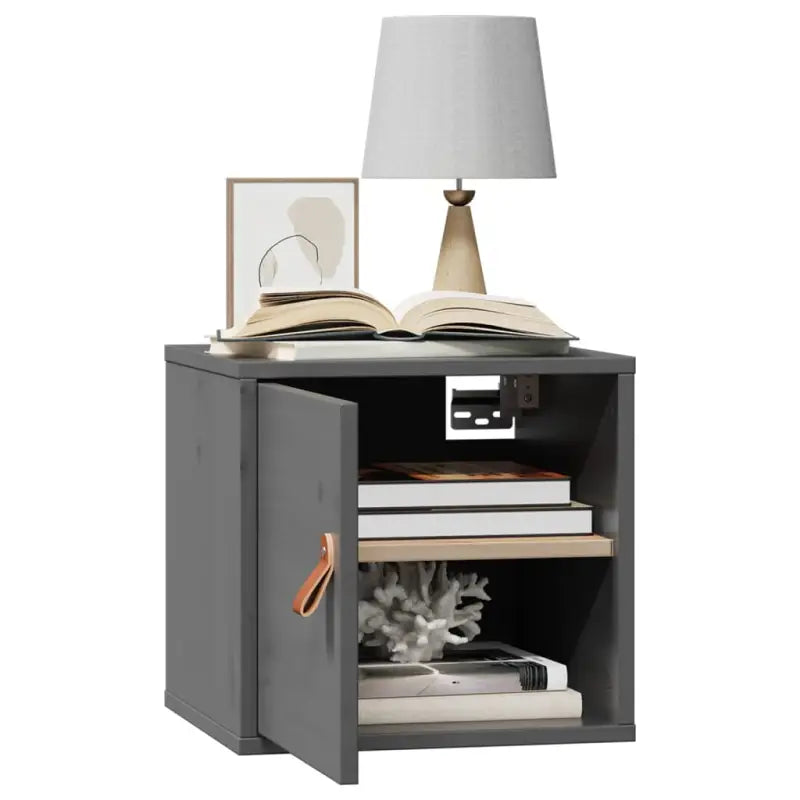 Wandplank van massief grenenhout met rustieke uitstraling - Grijs / 1 - Wandplanken