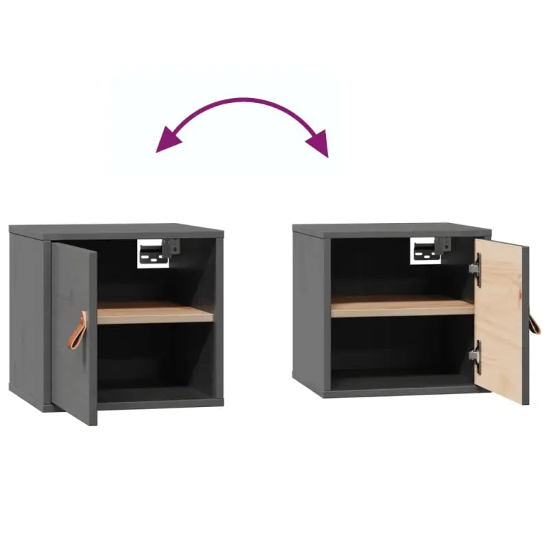 Wandplank van massief grenenhout met rustieke uitstraling - Grijs / 1 - Wandplanken