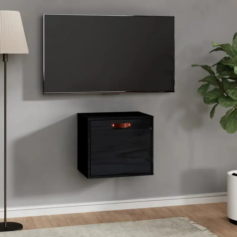 Wandplank van massief grenenhout voor een rustieke uitstraling - Zwart / 1 - Wandplanken