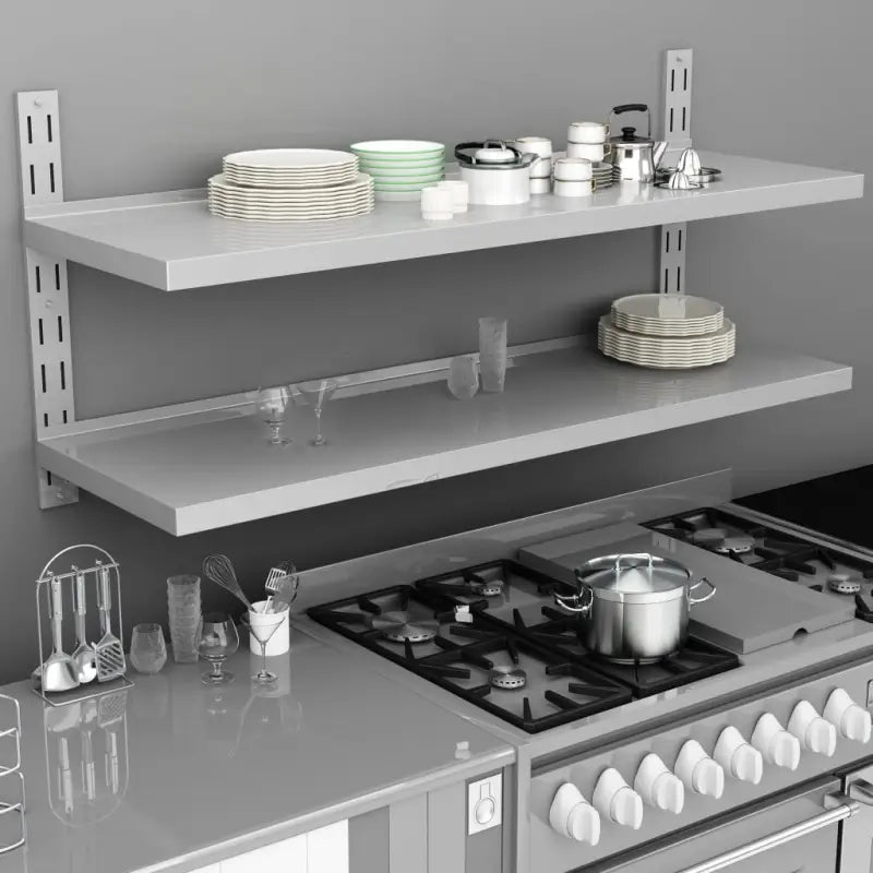 Wandplank van roestvrij staal voor extra keukenopslag - 150 x 30 cm / 1 - Wandplanken