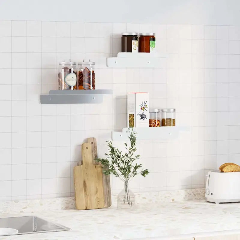 Wandplanken met verhoogde randen voor een stijlvol en stevig design - Zilver / 1 - Wandplanken