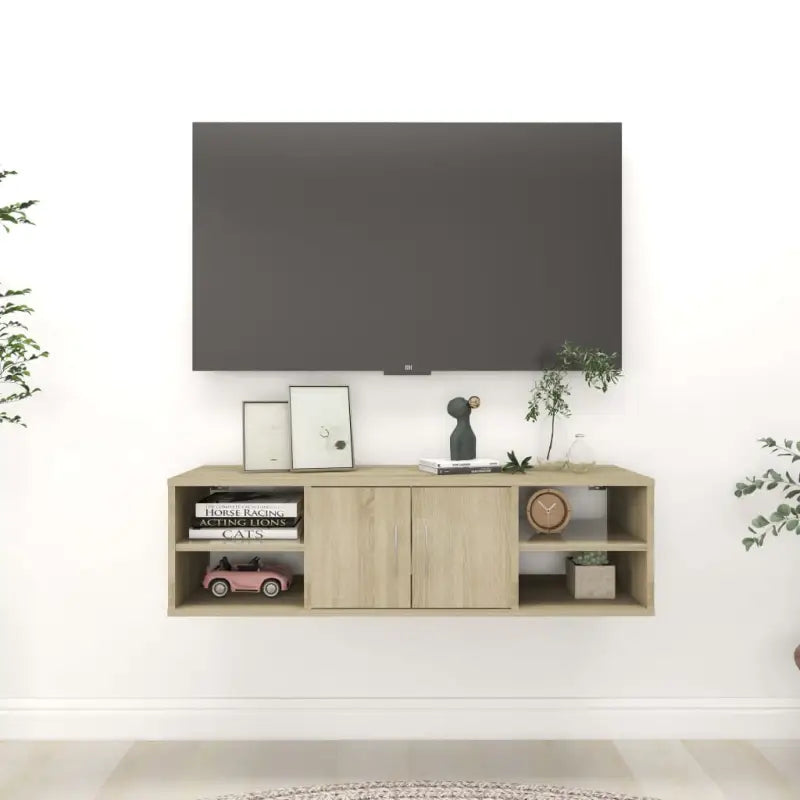 Wandplanken van bewerkt hout voor een stijlvolle opbergruimte - Sonoma eiken / 1 - Wandplanken