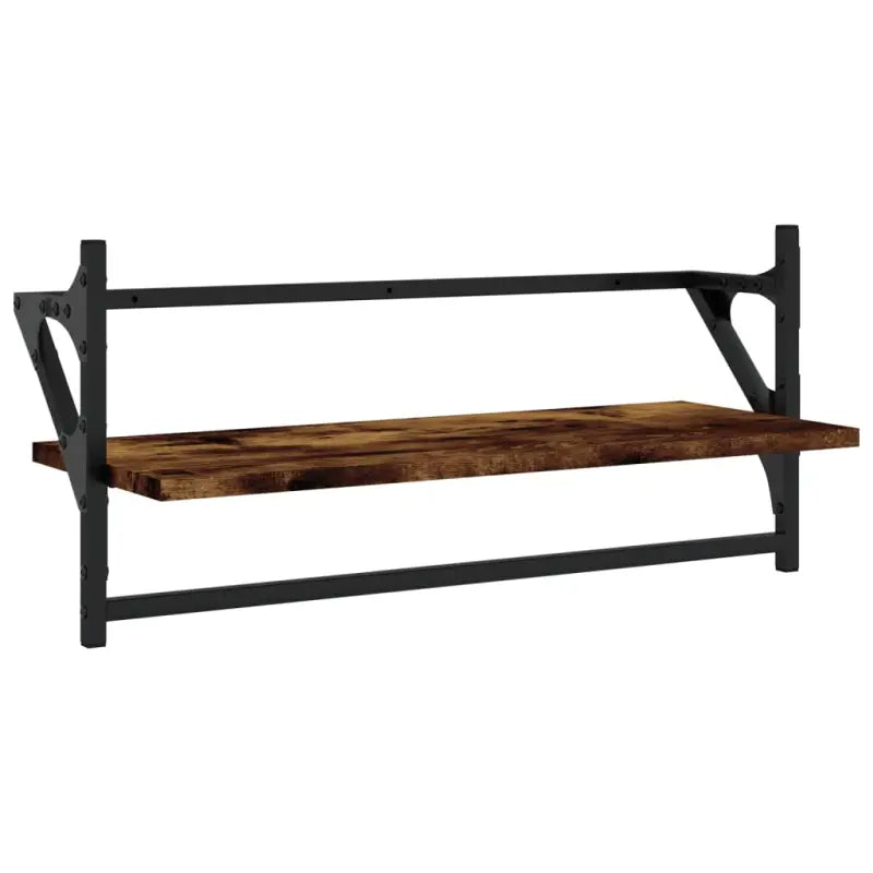 Wandplanken van gerookt eiken bewerkt hout voor stijlvolle opbergruimte - Wandplanken