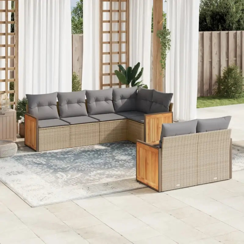 Waterdichte zak loungeset in beige materiaal en gepoedercoat staal - Tuinsets