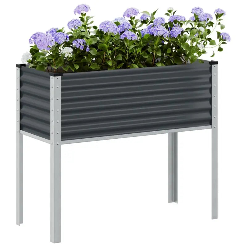Weervast staal plantenbak voor tuin balkon en terras decoratie - Staal/Antracietkleurig / 100 x 41 x 90 cm / 1