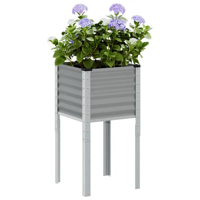 Weervast staal plantenbak voor tuin balkon en terras decoratie - Staal/grijs / 45 x 45 x 88 cm / 1 - Bloempotten &