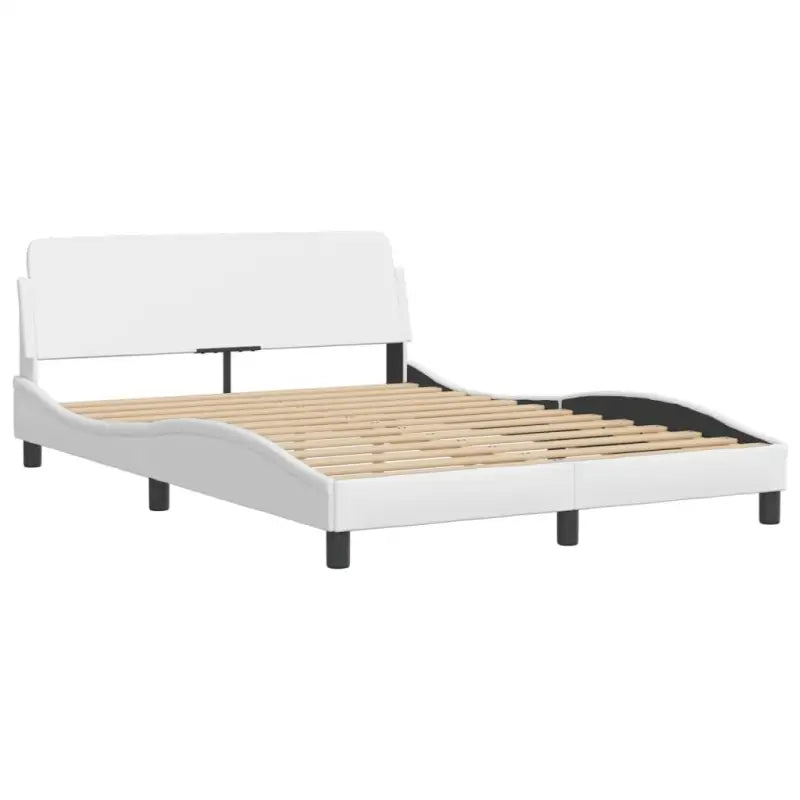 Wit materiaal bed met multiplex lattenbodem en 22d pu-schuim matras - Bedden & bedframes