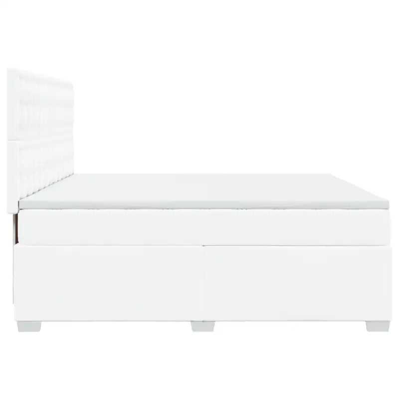 Wit materiaal boxspring met hoogte verstelbaar en massief grenenhout - Bedden & bedframes