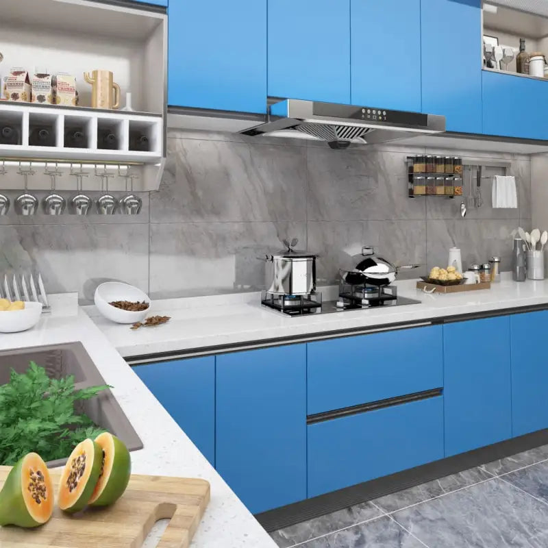 Zelfklevende meubelfolie voor een frisse look in je interieur - Azuurblauw / 1 - Ruitenfolie