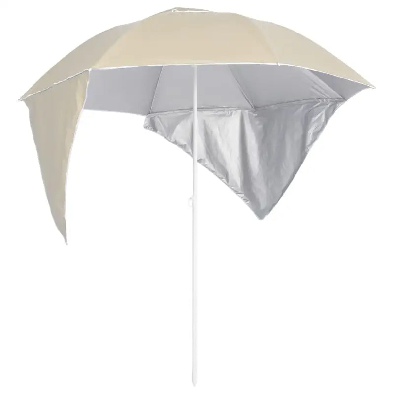 Zilverkleurige coating strandparasol met stalen frame voor UV-bescherming - Zand / 1 - Parasols en zonneschermen