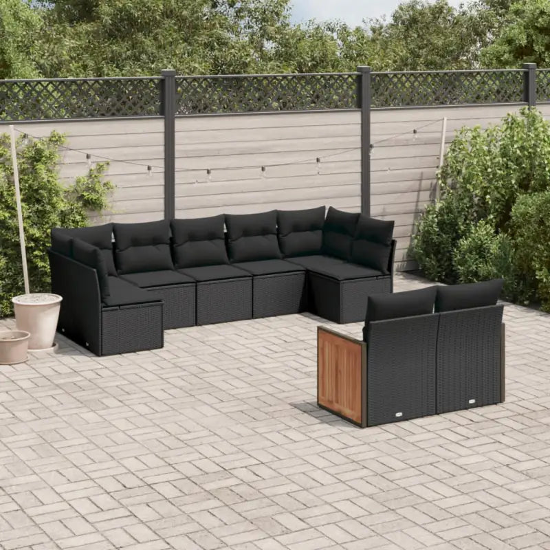 Zwart loungeset met waterdichte zak en gepoedercoat staal voor buiten - Zwart / Zonder tafel - Tuinsets