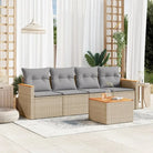 Zwart materiaal loungeset met poly rattan en waterdichte tas - Beige en grijs / Met tafel - Tuinsets