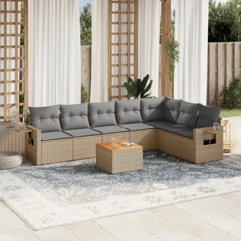 Zwart materiaal loungeset met waterdichte tas en gepoedercoat staal - Beige en grijs - Tuinsets