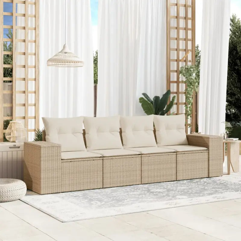 Zwart materiaal loungeset met waterdichte zak en gepoedercoat staal - beige en crèmekleurig / Zonder tafel - Tuinsets