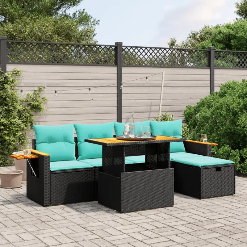 Zwart materiaal loungeset van gepoedercoat staal voor je tuin of terras - Zwart / zonder opbergruimte - Tuinsets