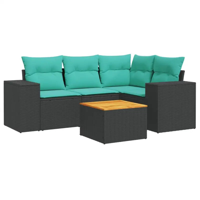 Zwart materiaal loungeset van gepoedercoat staal voor tuin en terras - Tuinsets