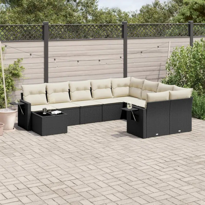Zwarte loungeset met gepoedercoat staal voor je tuin of terras - Tuinsets