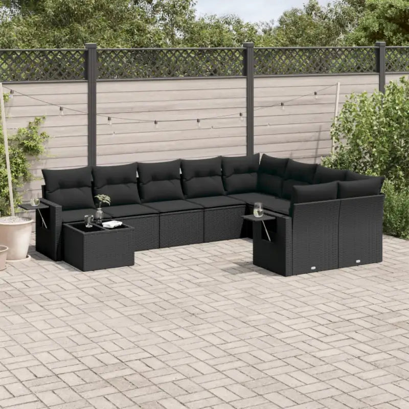 Zwarte loungeset met gepoedercoat staal voor je tuin of terras - Zwart - Tuinsets