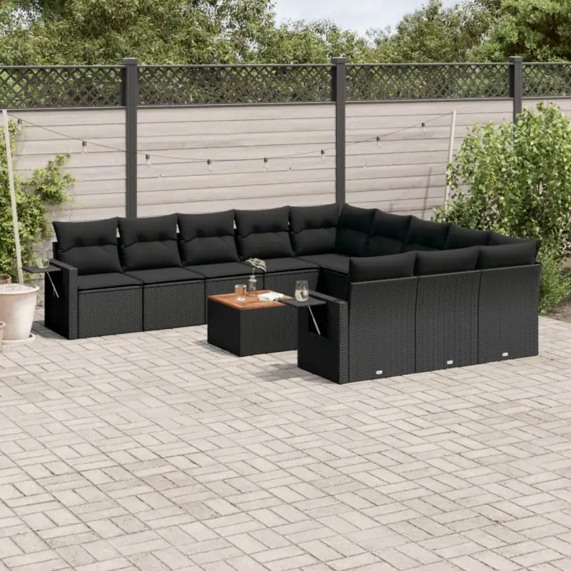 Zwarte loungeset met gepoedercoat staal voor tuin of terras - Tuinsets