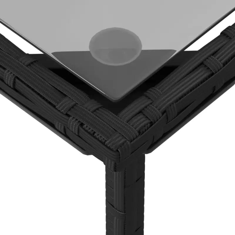 Zwarte loungeset met wasbare hoes en gehard glas voor buitengebruik - Loungebanken