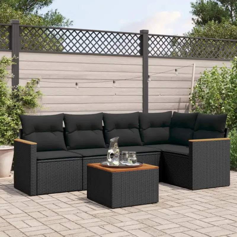 Zwarte loungeset met waterdichte tas en gepoedercoat staal voor tuinplezier - Zwart / Met tafel - Tuinsets
