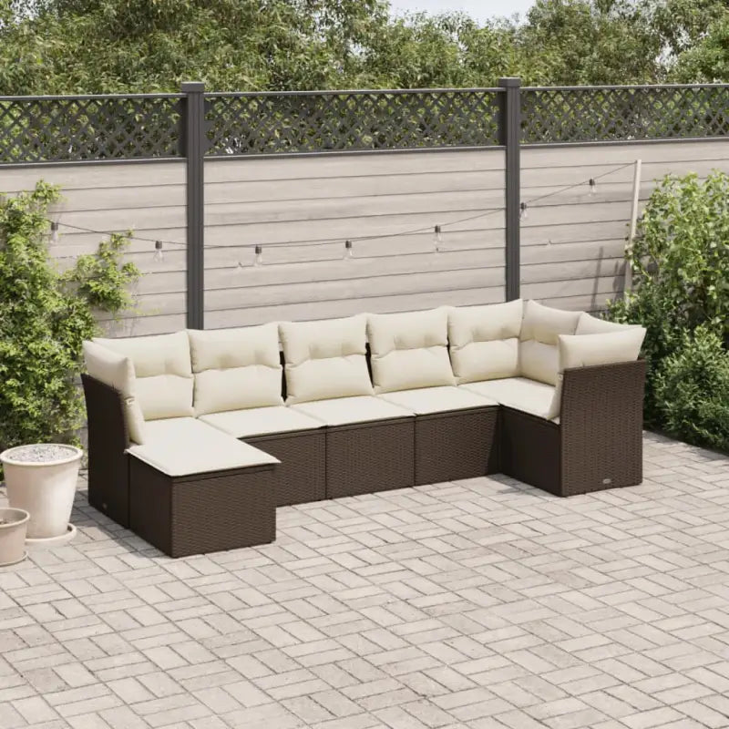 Zwarte loungeset met waterdichte tas en gepoedercoat staal’s afmetingen - Bruin en crème / Zonder tafel - Tuinsets