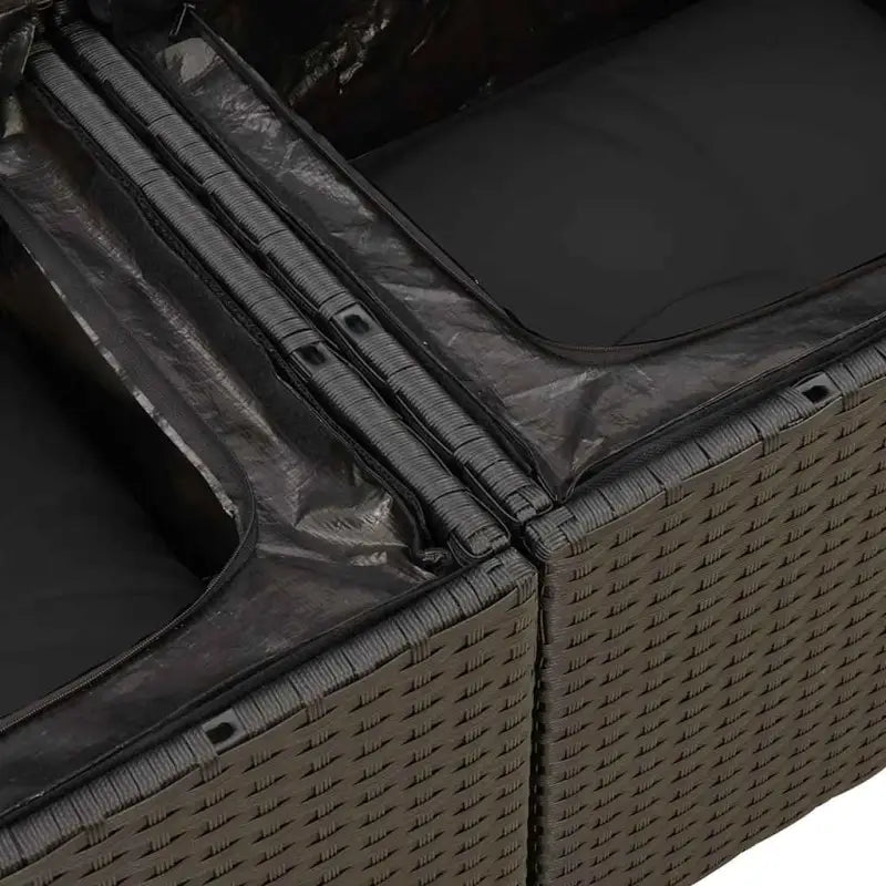 Zwarte loungeset met waterdichte zak en gepoedercoat staal voor buiten - Tuinsets