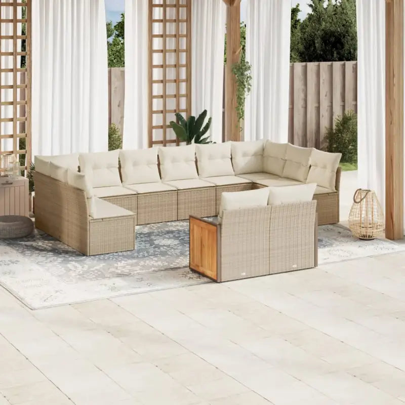 Zwarte loungeset met waterdichte zak en gepoedercoat staal voor buiten - beige en crèmekleurig / Zonder tafel - Tuinsets