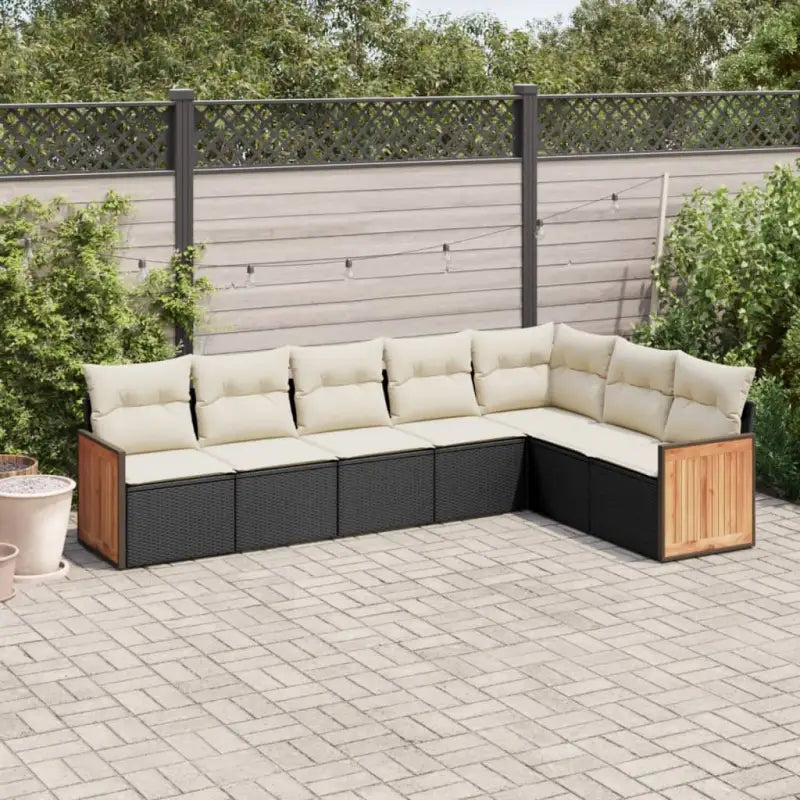 Zwarte loungeset van gepoedercoat staal met comfortabele afmetingen zitting - Zwart en crème / Zonder tafel - Tuinsets