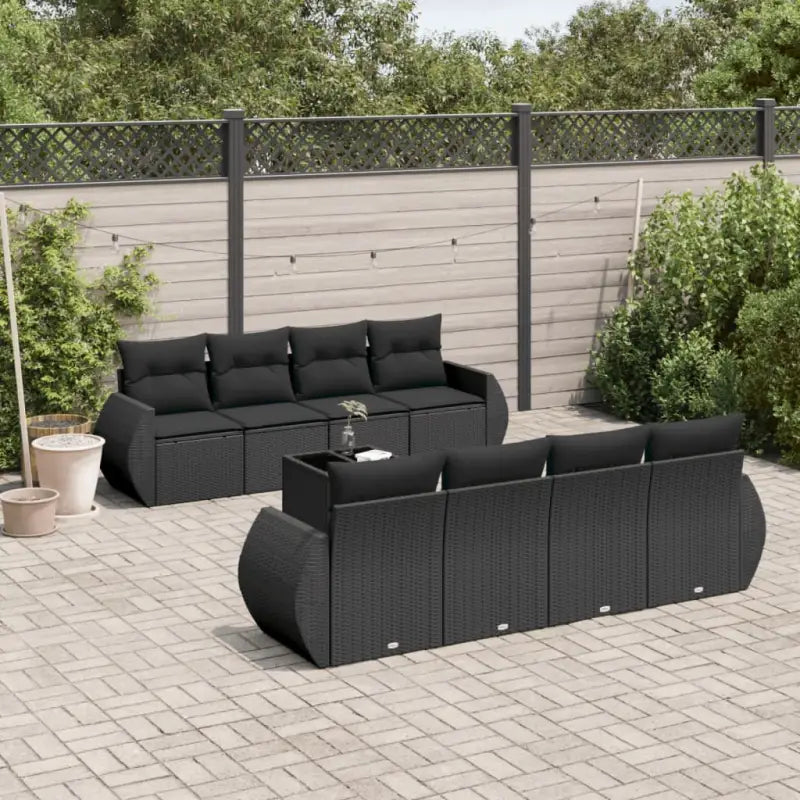 Zwarte loungeset van gepoedercoat staal met comfortabele afmetingen - Tuinsets