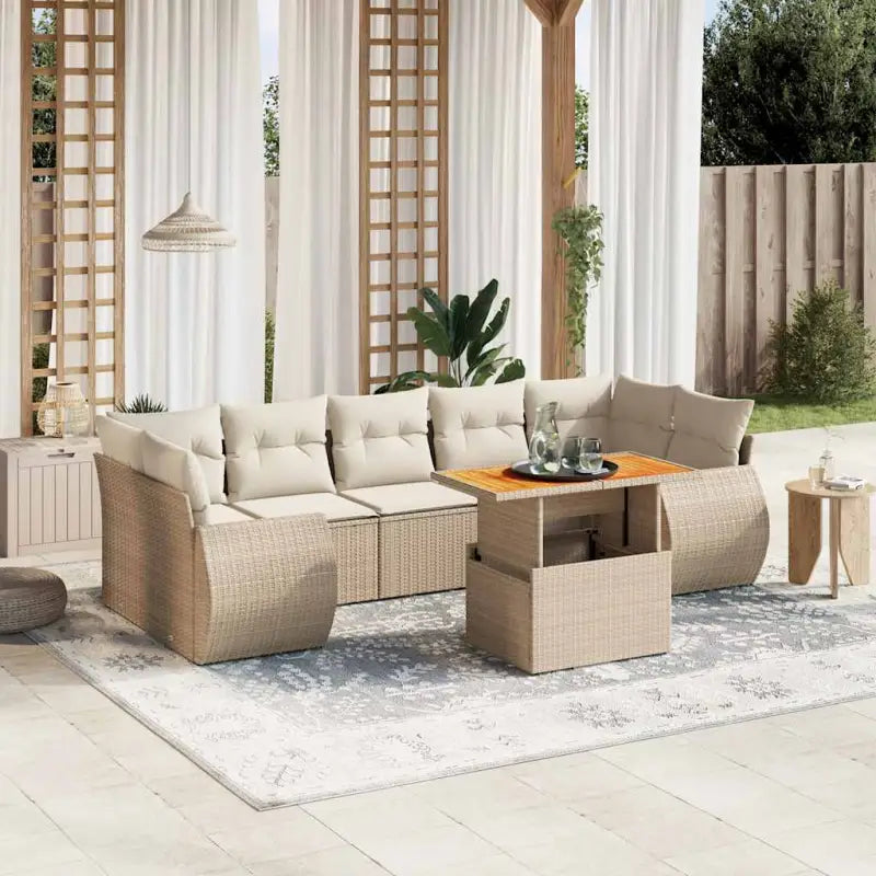 Zwarte loungeset van gepoedercoat staal voor tuin en terras - beige en crèmekleurig / zonder opbergruimte - Tuinsets