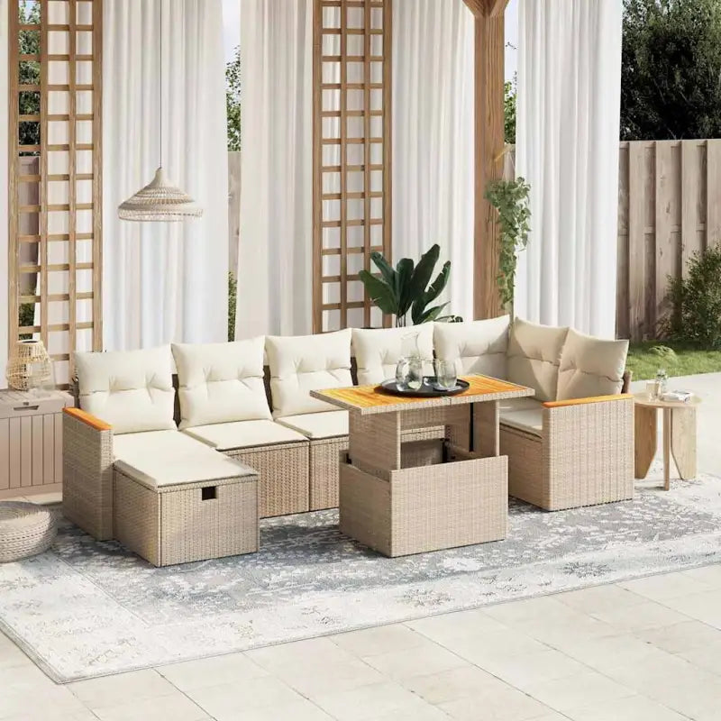 Zwarte loungeset van gepoedercoat staal voor tuin en terras - beige en crèmekleurig / zonder opbergruimte - Tuinsets