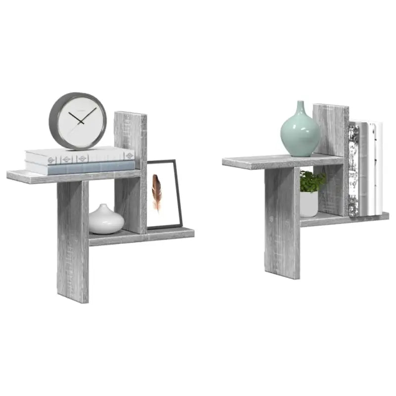 Zwevende schappen van bewerkt hout voor een stijlvolle muuropslag - Grijs sonoma / 38 x 12 x 38 cm / 1 - Wandplanken