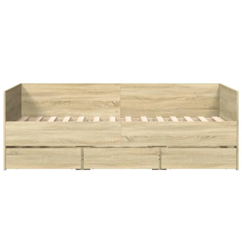 2-in-1 slaapbank met lades in bewerkt hout levering bevat - Bedden & bedframes