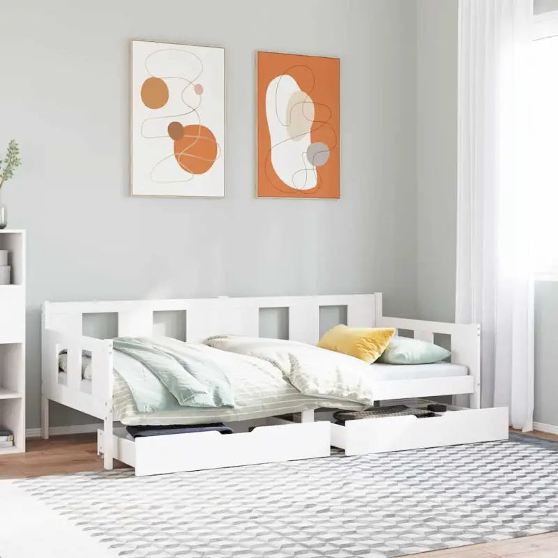 2-in-1 Slaapbank met lades in massief grenenhout met rustieke charme - Bedden & bedframes