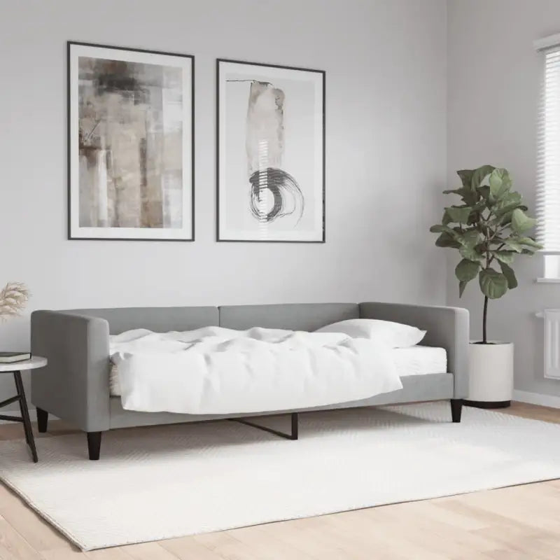 2-in-1 Slaapbank met Onderbed voor Woon- en Slaapkamers - Lichtgrijs / 90 x 190 cm / met matras - Bedden & bedframes