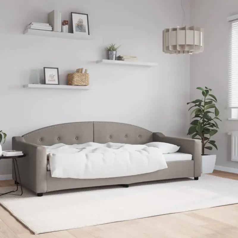 2-in-1 Slaapbank met Onderbouwbed voor Woonkamer en Slaapkamer - Taupe / 90 x 200 cm / zonder matras - Bedden &