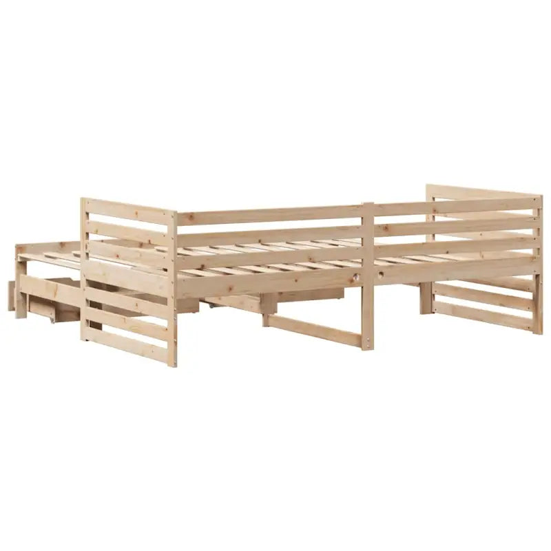2-in-1 Slaapbank met onderschuifbed van massief grenenhout - Bedden & bedframes