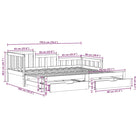 2-in-1 Slaapbank met onderschuifbed van massief grenenhout - Bedden & bedframes