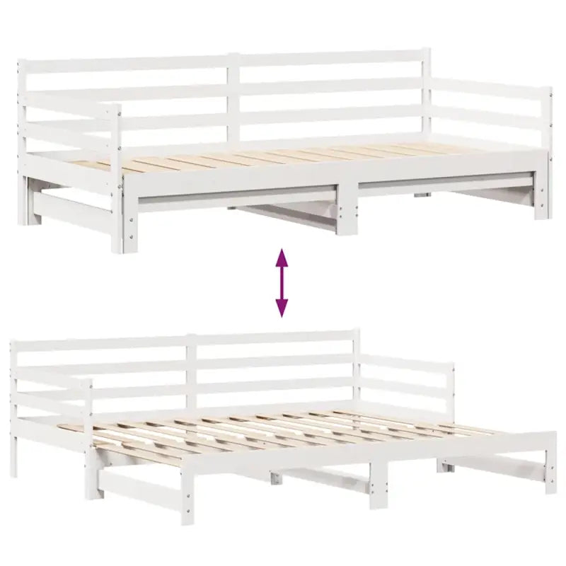 2-in-1 slaapbank met onderschuifbed van massief grenenhout - Bedden & bedframes