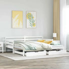 2-in-1 slaapbank met onderschuifbed van massief grenenhout - Wit / 90 x 200 cm - Bedden & bedframes