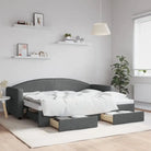 2-in-1 Slaapbank voor in woonkamer of slaapkamer - Donkergrijs / 80 x 200 cm / met onderschuifbed en lade - Bedden &