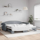 2-in-1 Slaapbank voor in woonkamer of slaapkamer - Lichtgrijs / 100 x 200 cm / met onderschuifbed - Bedden & bedframes