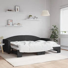 2-in-1 Slaapbank voor in woonkamer of slaapkamer - Zwart / 80 x 200 cm / met onderschuifbed - Bedden & bedframes