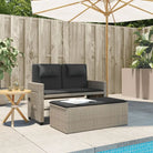 2-in-1 Tuinbank met poly Rattan en Wasbare Hoezen - Tuinbanken