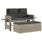 2-in-1 Tuinbank met poly Rattan en Wasbare Hoezen - Tuinbanken