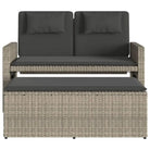 2-in-1 Tuinbank met poly Rattan en Wasbare Hoezen - Tuinbanken