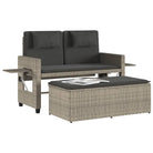2-in-1 Tuinbank met poly Rattan en Wasbare Hoezen - Tuinbanken