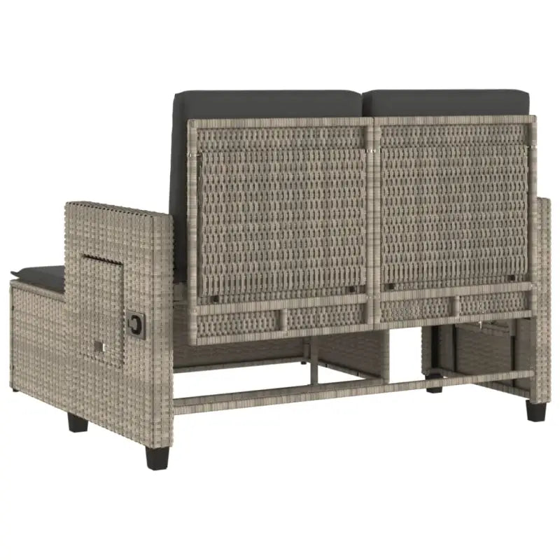 2-in-1 Tuinbank met poly Rattan en Wasbare Hoezen - Tuinbanken